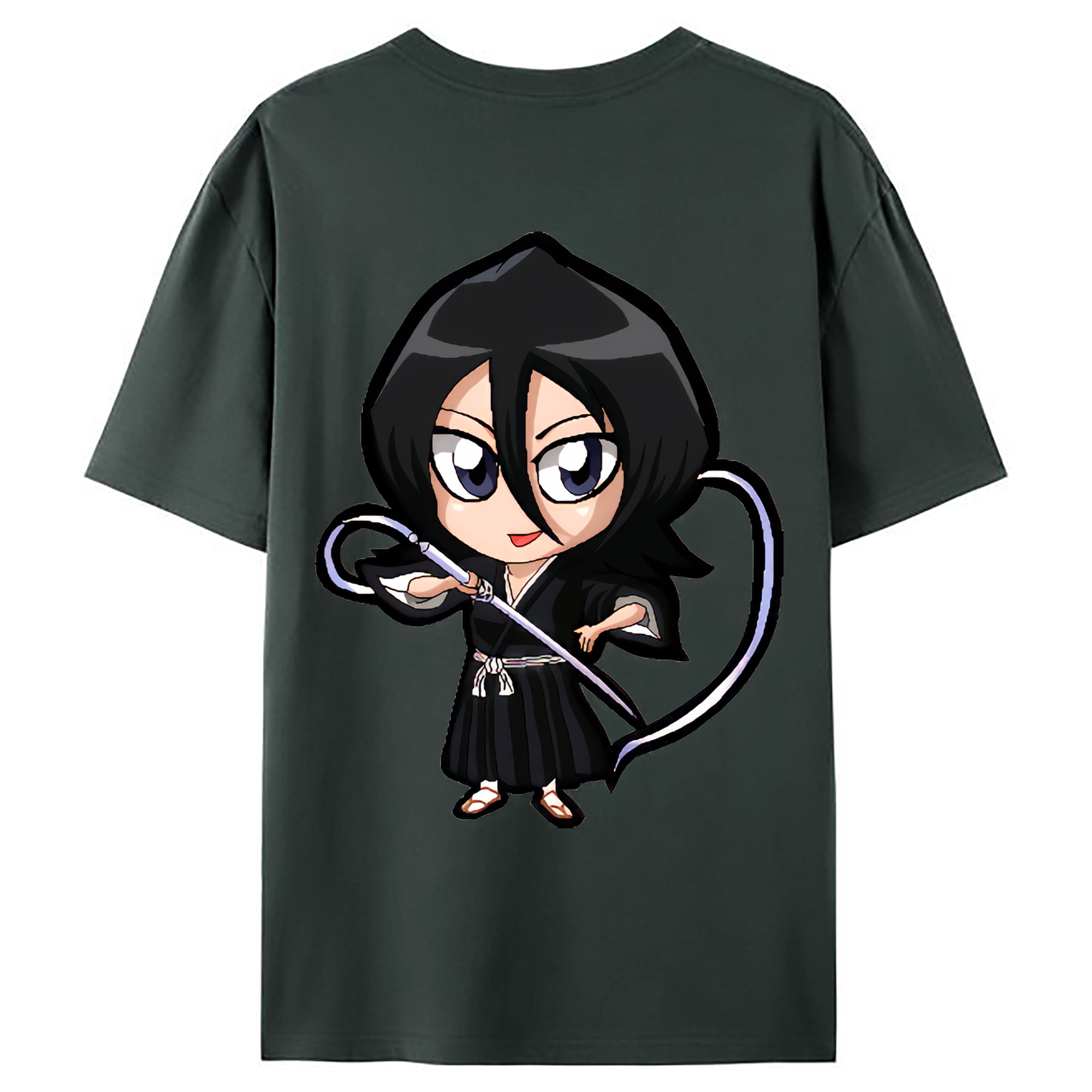 （画像用） ブリーチ 朽木ルキア BLEACH Kuchiki Rukia 綿100％ メンズ半袖Tシャツ（バックプリント） 通気性